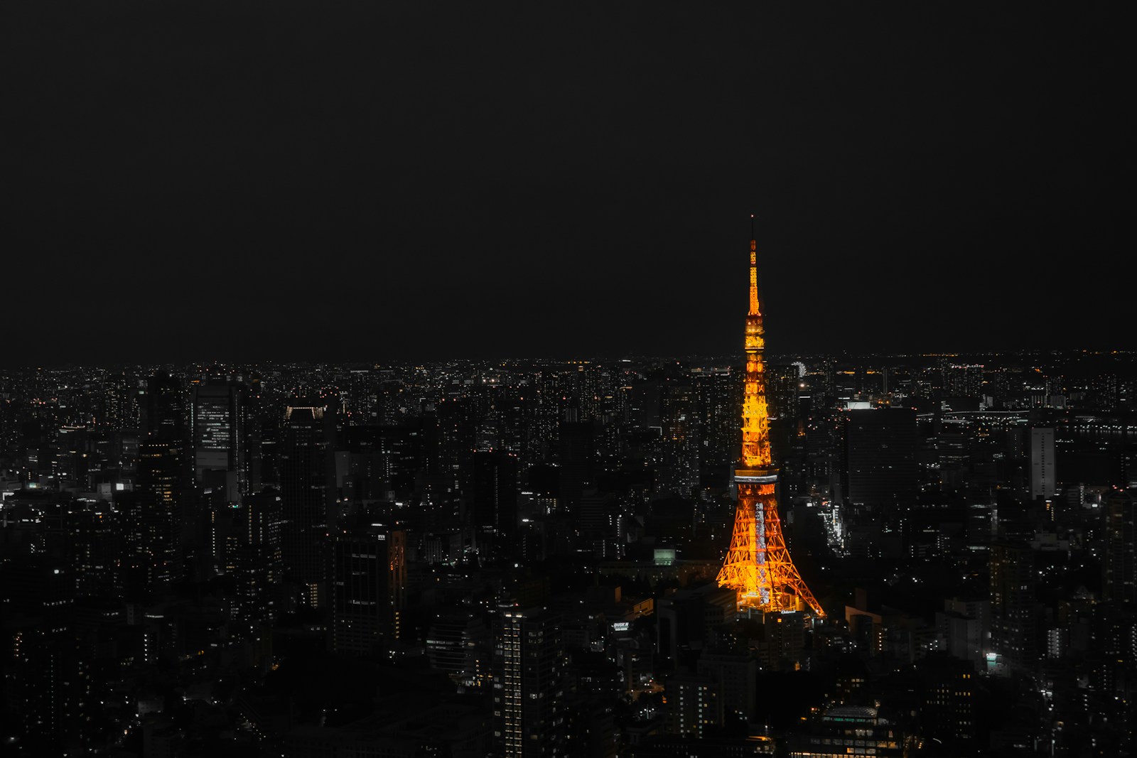 lighted Tokyo Tower located at Japan